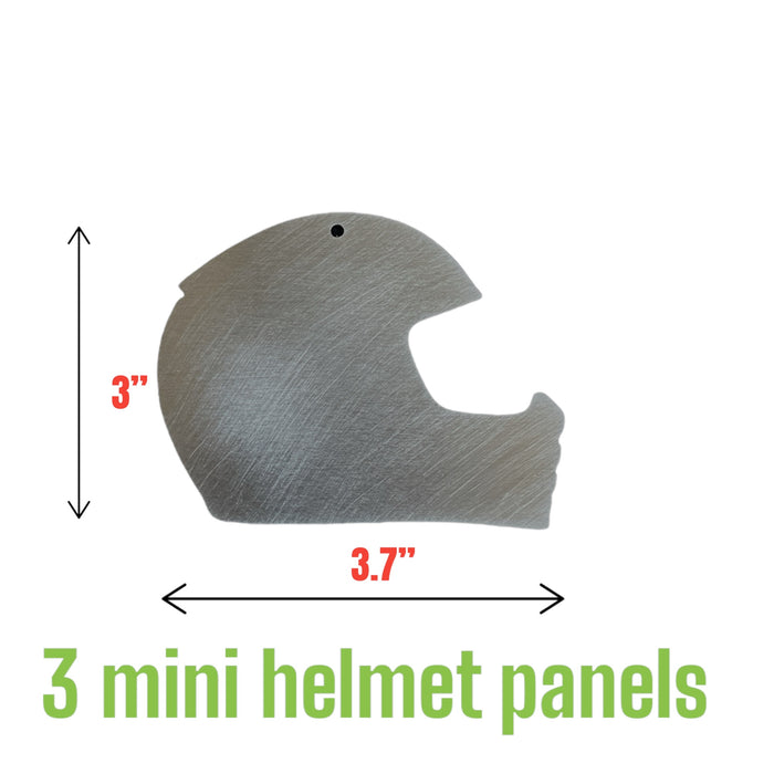 3 Pack Mini Aluminum Motorcycle Helmet Panels