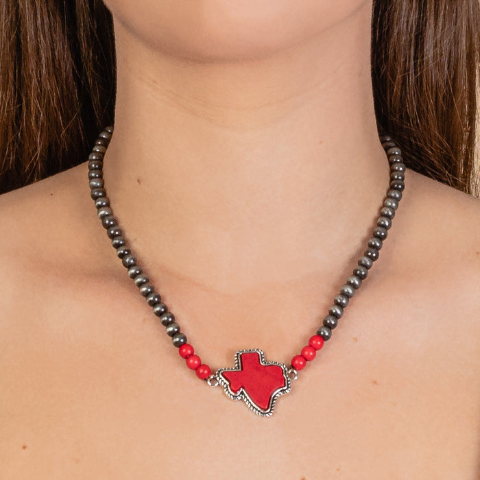72933 - Texas Choker - Red & Silver