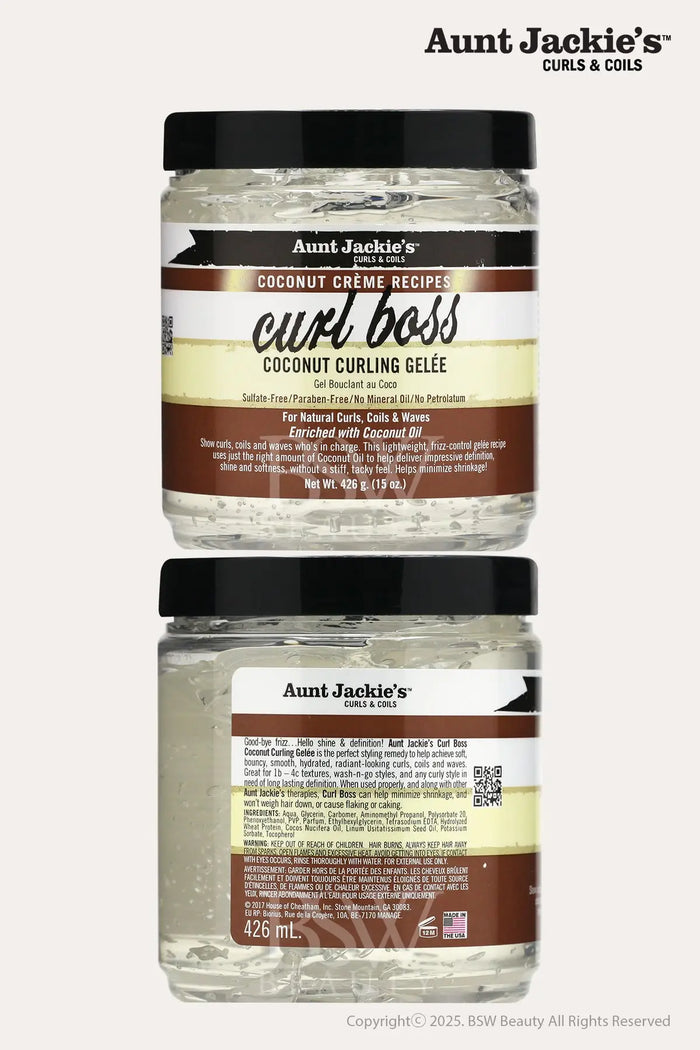 AUNT JACKIES COCONUT CREME CURL BOSS COCONUT CURLING GELEE 15oz - BSW BEAUTY CANADA