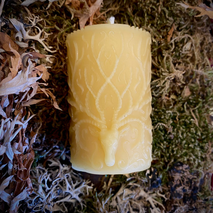 Beeswax Stag Shaped Pillar Candle