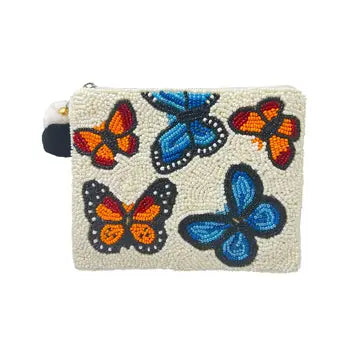 Butterflies Beaded Coin Purse