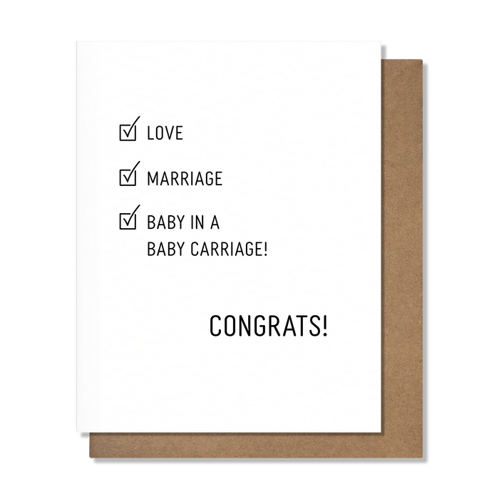Checklist New Baby Card