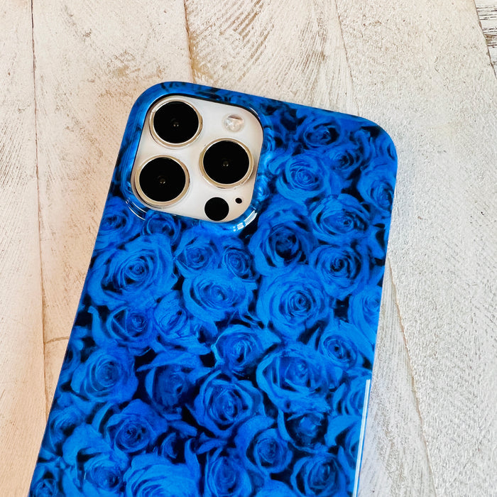 Cobalt Blue Roses Phone Case For iPhone