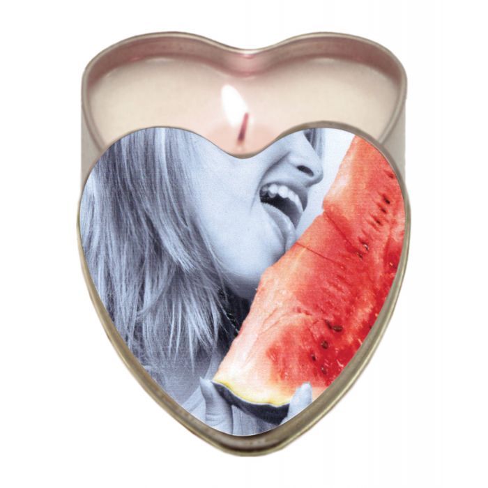 Earthly Body Hemp Edible Candle Heart Tin Watermelon 113g