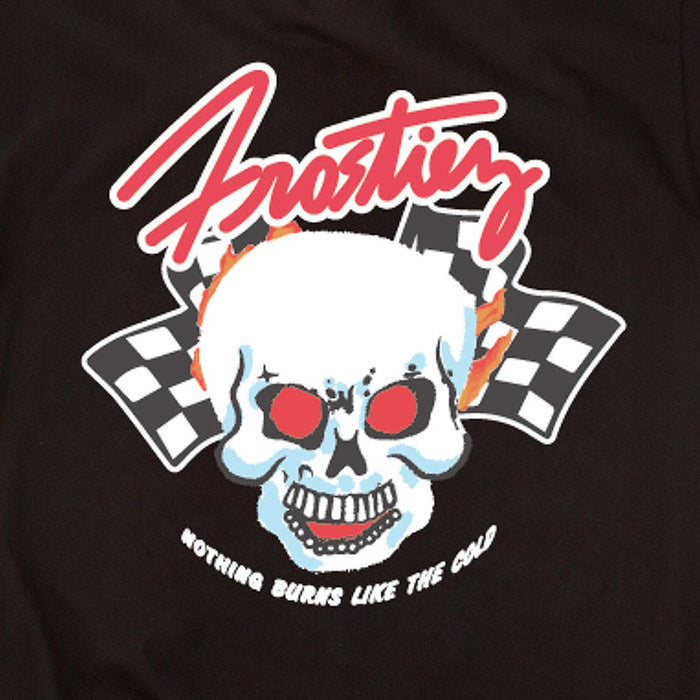 Close-up of the Frostiez Victory SS Black Tee (931-1205) fabric, showcasing the high-quality material and attention to detail in the stitching and construction