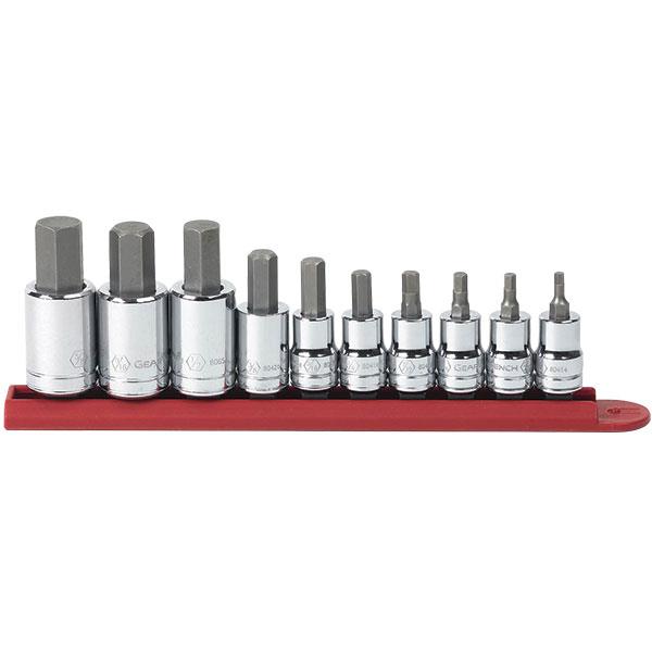 GearWrench 10-Piece Hex Bit SAE Socket Set, 3/8" & 1/2" Drives