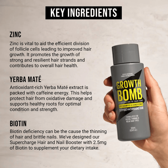 Growth Bomb High Strength 2-1 Shampoo & Conditioner 300ml - Beauty Tribe