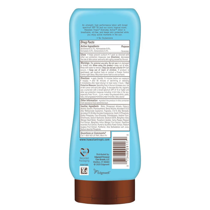 Hawaiian Tropic Island Sport Sunscreen Lotion SPF50, 8oz - 12 Pack