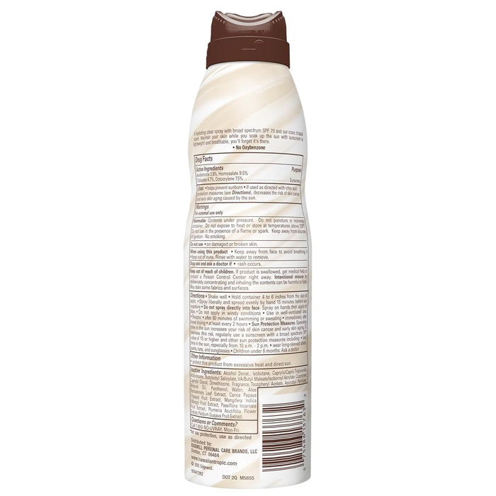 Hawaiian Tropic Weightless Clear Spray SPF70, 6oz - 12 Pack