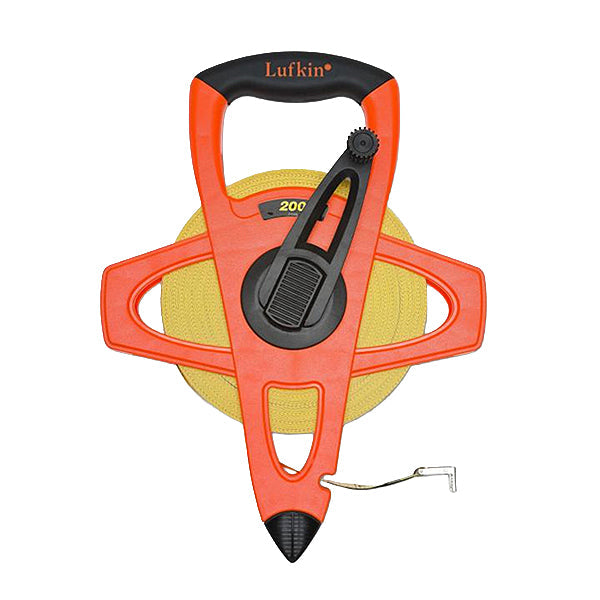 Lufkin Engineer's Hi-Viz Fiberglass Tape, 1/2" x 200', Hi-Vis Orange