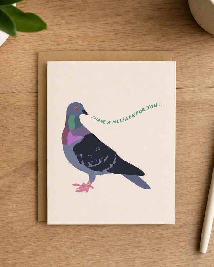 Messenger Pigeon Anytime Greeting Card
