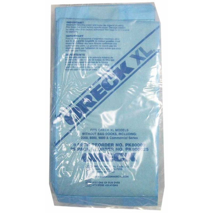 Oreck Vacuum Paper Bags, Oreck Old Style 25 Pk Part 8000-25, PK800025, O-800025, AK12125