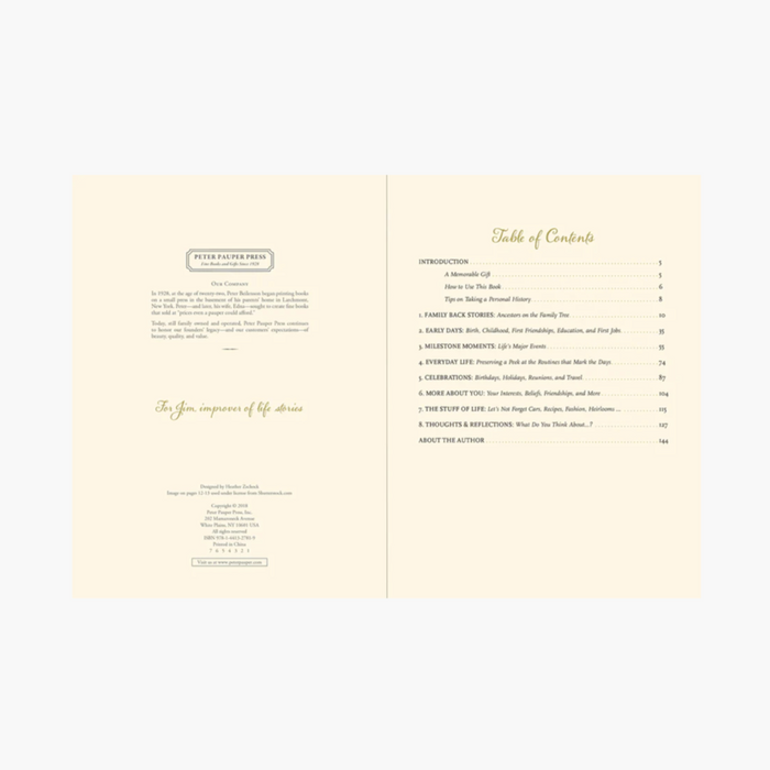 PETER PAUPER Guided Book - An Oral History: Preserve Your Family's Story