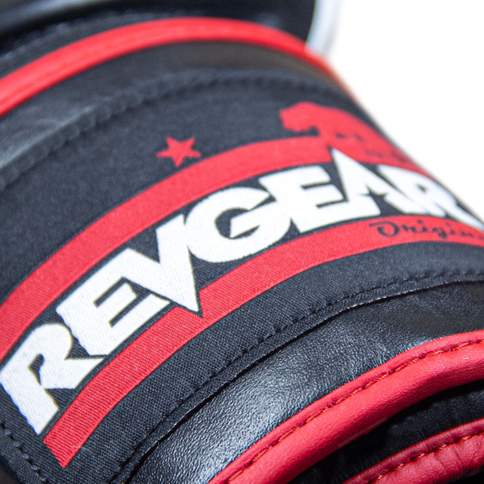 REVGEAR SENTINEL S3 PRO LEATHER GEL PADDED SPARRING BOXING GLOVES - WHITE/BLACK