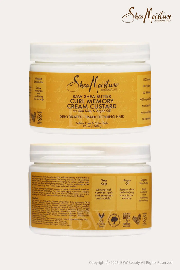 SHEA MOISTURE RAW SHEA BUTTER CURL MEMORY CREAM CUSTARD 12oz - BSW BEAUTY CANADA
