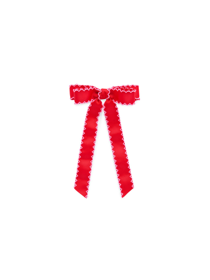 Shiraleah Scallop Trim Bow Clip RED / OS