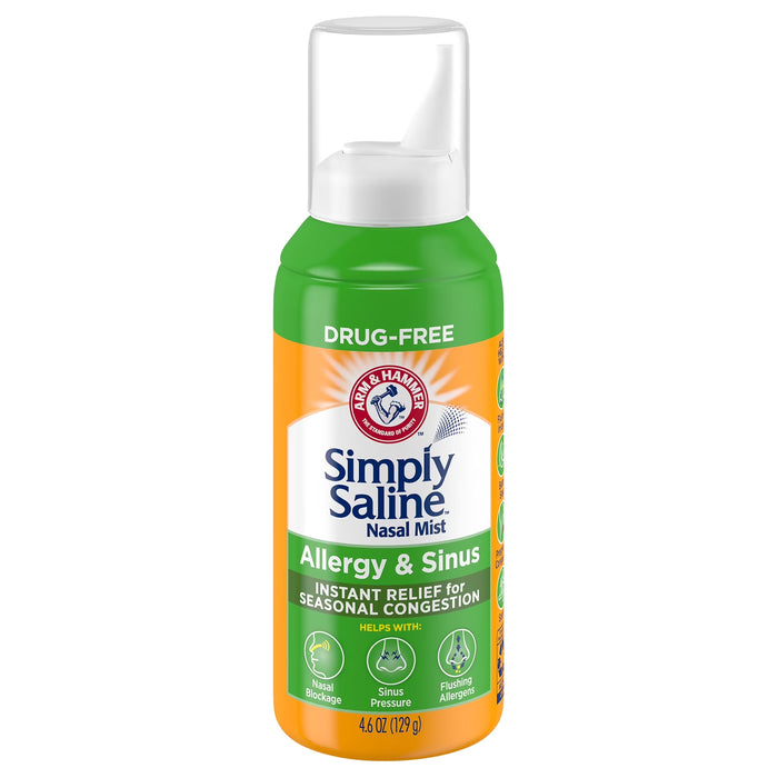 Simply Saline Allergy & Sinus Nasal Mist, 4.6oz - 24 Pack