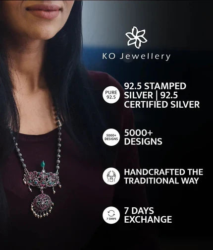The Arohi Silver Kemp Bracelet (Oxidised/Size/2.2/2.4/2.6/2.8)