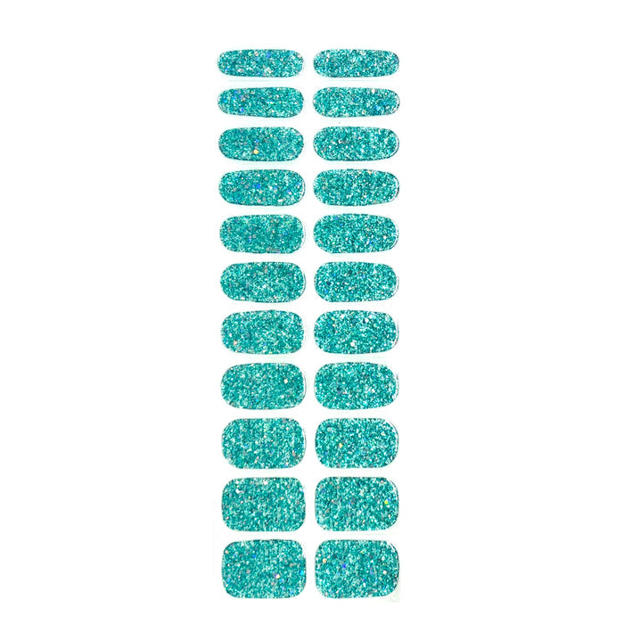 Turquoise Glam No Light Gel Nail Wraps (NLG)