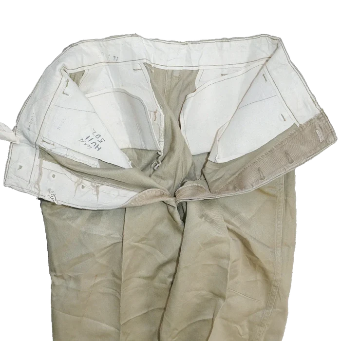 US Army 1950s Khaki Chino Trousers - 29x28, Small - US Army Surplus - Dress Trousers