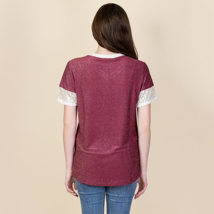 10738 - Game Day top with Sequin