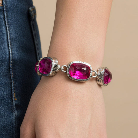 1460 - Crystal Bracelet - Fuchsia