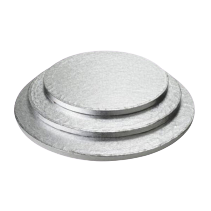 16" Round Silver Cake Board - Foil Wrapped Corrugated Board