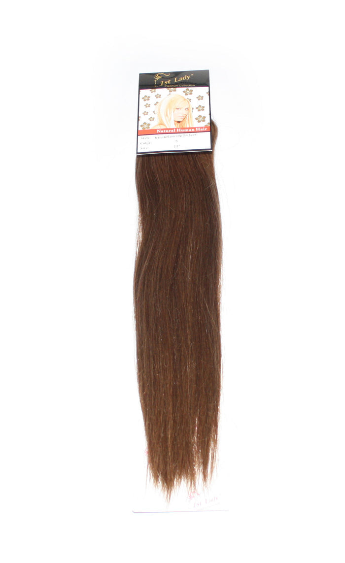 1st Lady Natural Euro Human Hair Blended Clip on Hair Extensions 22" (8Pcs) - Elysee Star