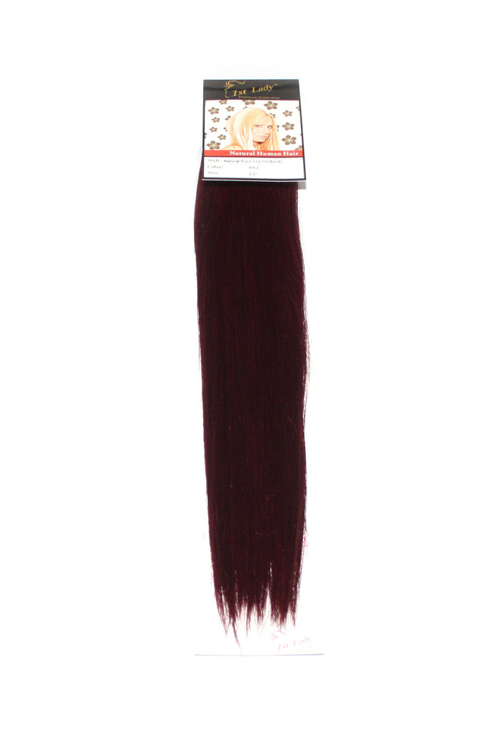 1st Lady Natural Euro Human Hair Blended Clip on Hair Extensions 22" (8Pcs) - Elysee Star