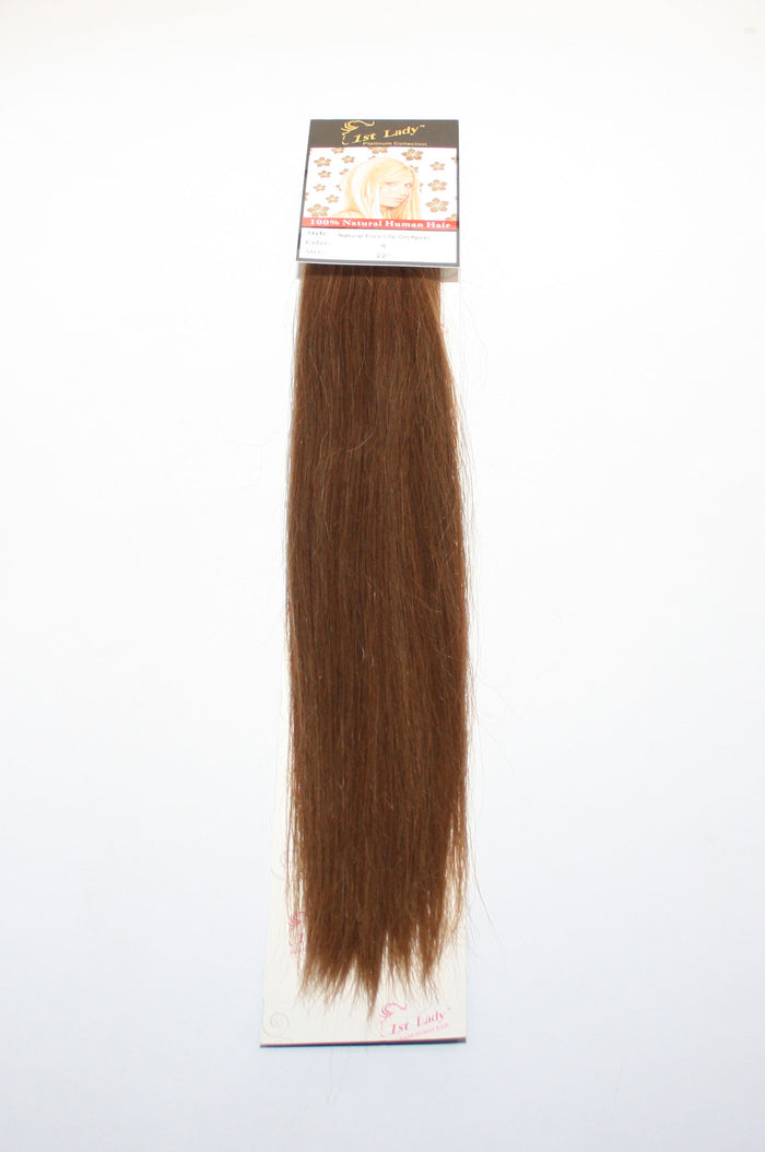 1st Lady Natural Euro Human Hair Blended Clip on Hair Extensions 22" (8Pcs) - Elysee Star
