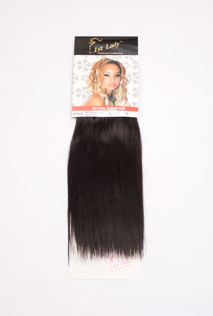 1st Lady Natural Euro Silky Straight Blended Human Hair Weft 10" - Elysee Star