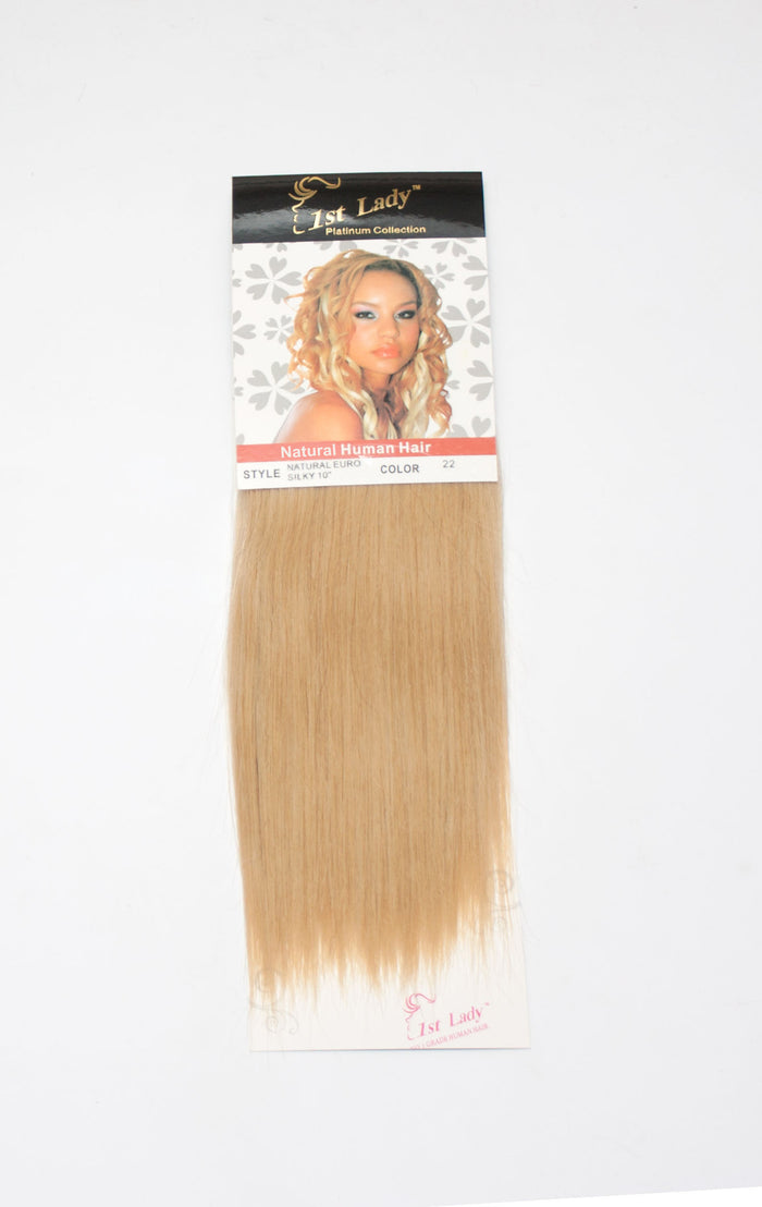 1st Lady Natural Euro Silky Straight Blended Human Hair Weft 10" - Elysee Star