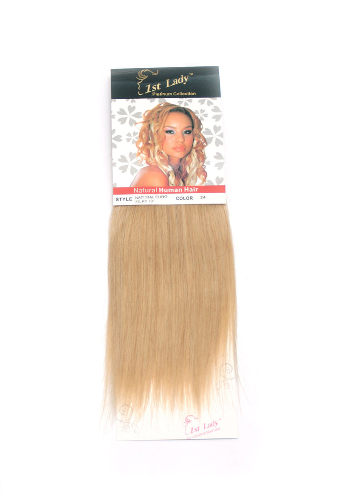 1st Lady Natural Euro Silky Straight Blended Human Hair Weft 10" - Elysee Star