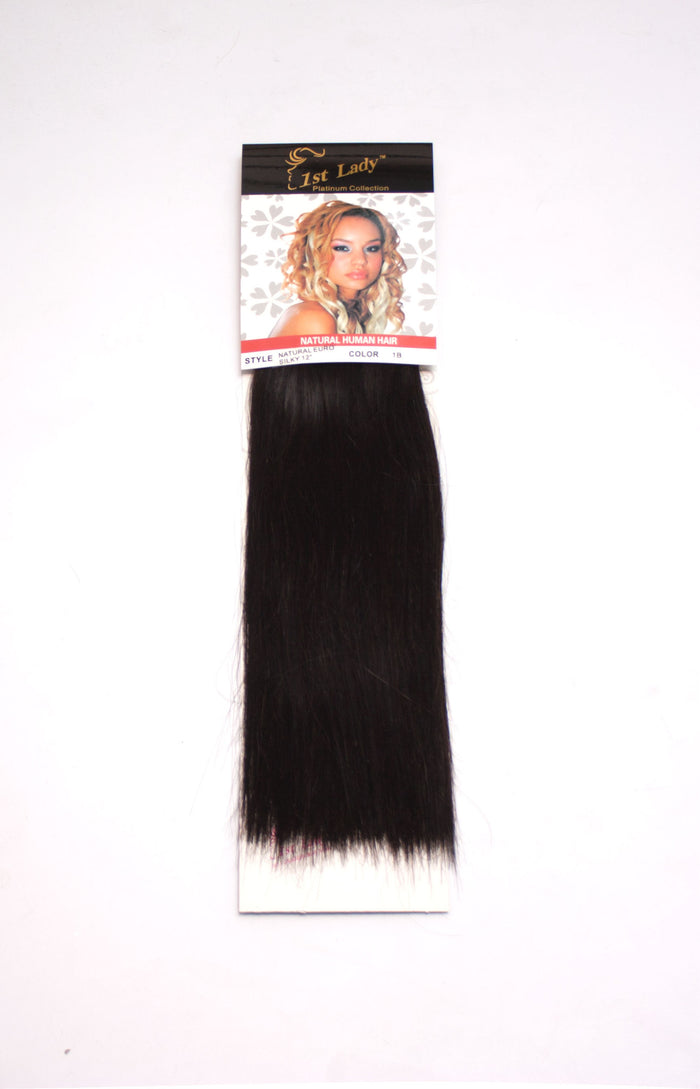 1st Lady Natural Euro Silky Straight Blended Human Hair Weft 12" - Elysee Star