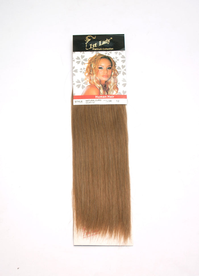 1st Lady Natural Euro Silky Straight Blended Human Hair Weft 12" - Elysee Star