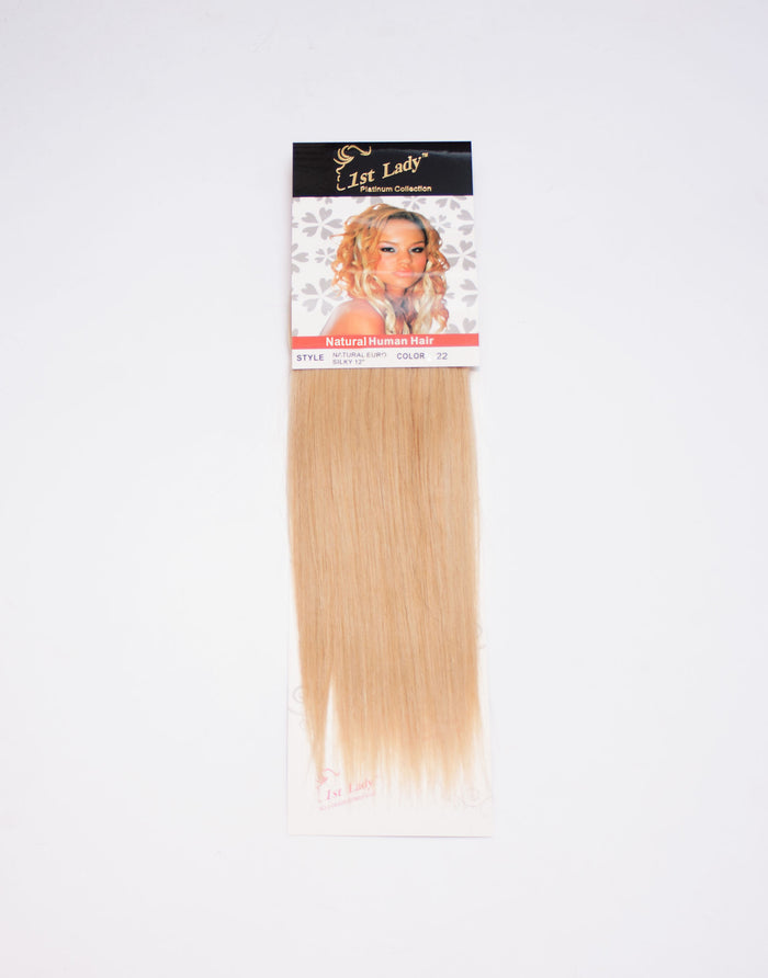 1st Lady Natural Euro Silky Straight Blended Human Hair Weft 12" - Elysee Star