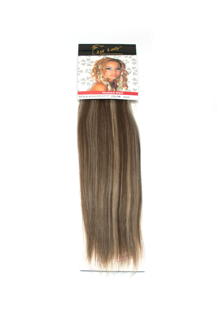 1st Lady Natural Euro Silky Straight Blended Human Hair Weft 14" - Elysee Star