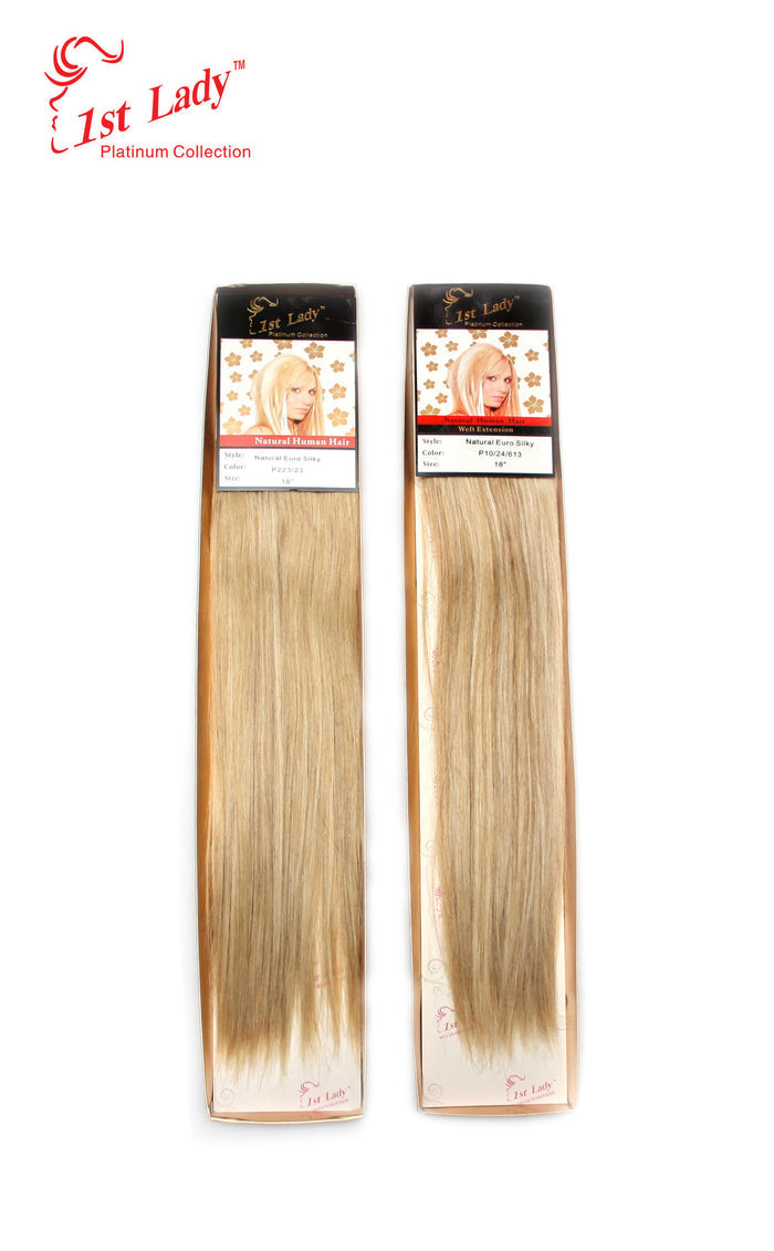 1st Lady Natural Euro Silky Straight Blended Human Hair Weft 18" - Elysee Star
