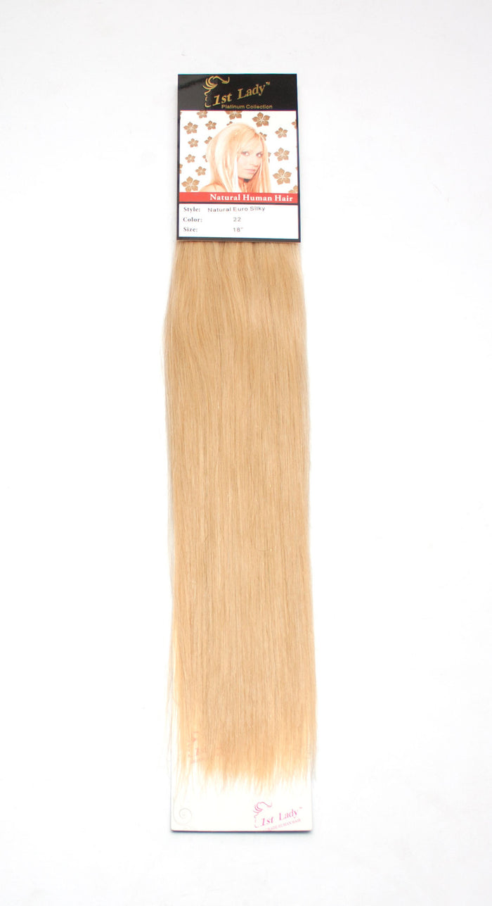 1st Lady Natural Euro Silky Straight Blended Human Hair Weft 18" - Elysee Star