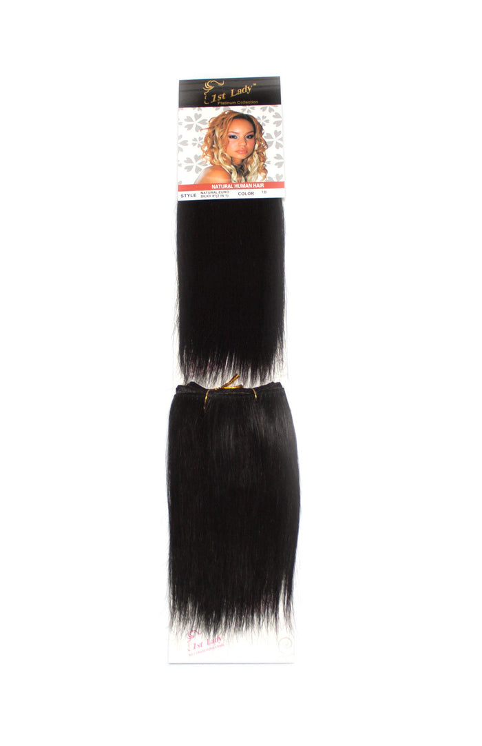 1st Lady Natural Euro Silky Straight Blended Human Hair Weft 8" - Elysee Star