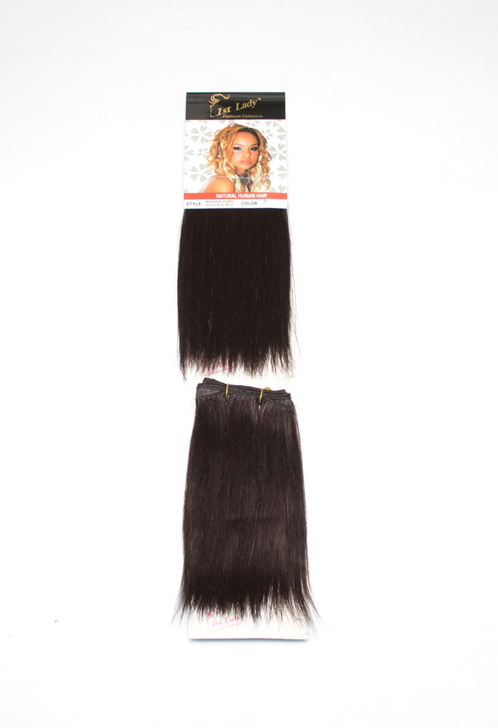 1st Lady Natural Euro Silky Straight Blended Human Hair Weft 8" - Elysee Star