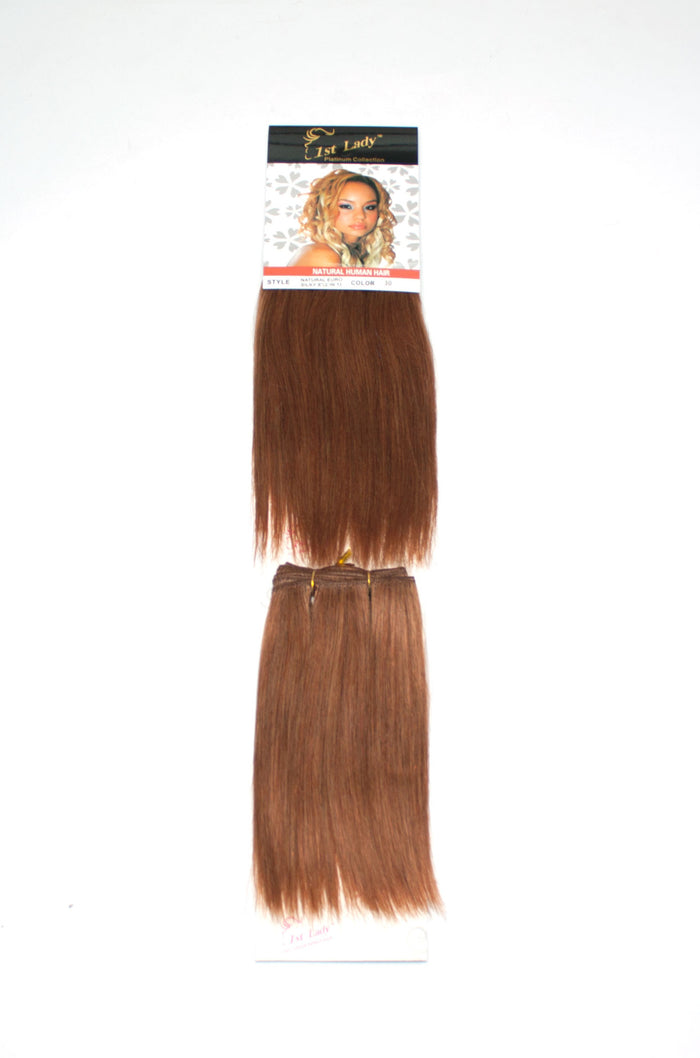 1st Lady Natural Euro Silky Straight Blended Human Hair Weft 8" - Elysee Star