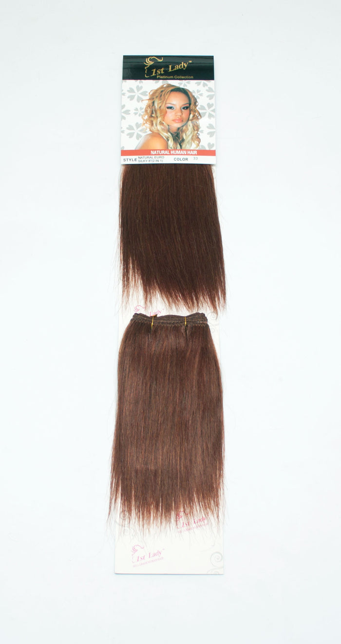 1st Lady Natural Euro Silky Straight Blended Human Hair Weft 8" - Elysee Star