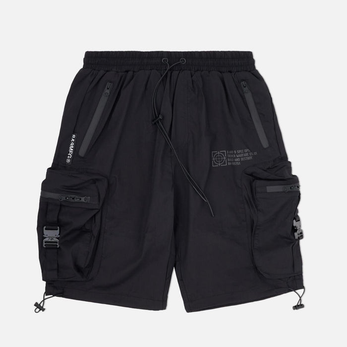 High-quality black nylon combat shorts from 8&9, perfect for any activity