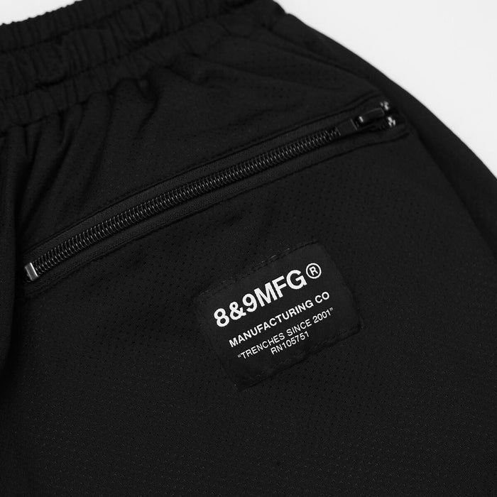Black 8&9 Everyday Nylon Cargo Shorts with multiple pockets and adjustable waistband