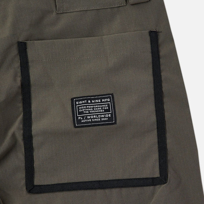 Olive green Rip Stop Shorts (SHRIPOLI) featuring adjustable straps and durable fabric for a stylish and functional choice