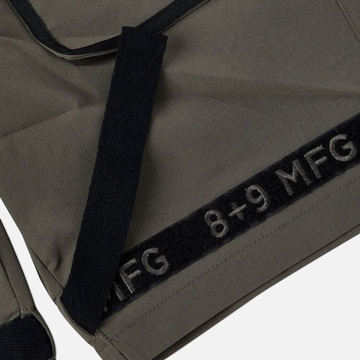 8&9 Olive Strapped Up Rip Stop Shorts (SHRIPOLI) - Comfortable and durable olive green shorts with adjustable straps