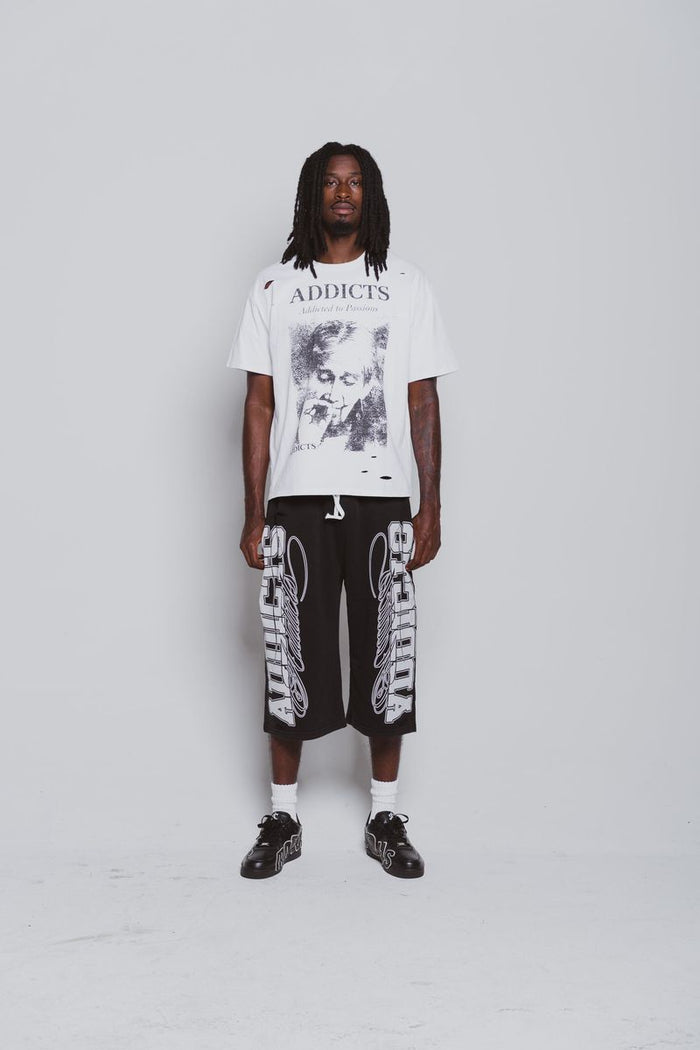 Addicts ATL "Varisty" Black & White 3/4 Shorts