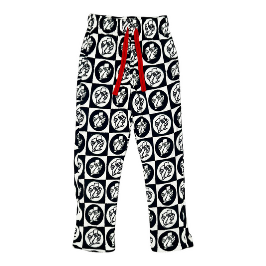 Adult Sherpa Black & White Cozy Lounge Pants