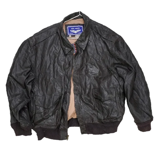 Air Force Airborne Leathers Flight Jacket - 2XLarge - Army & Outdoors - Flight Jackets